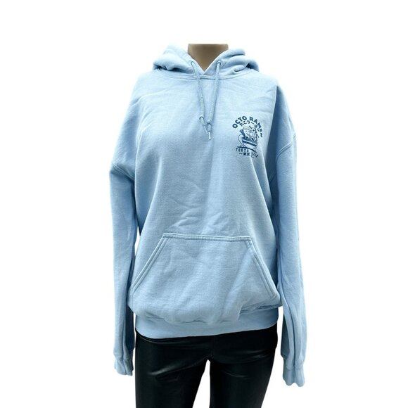 Octo Ramen Graphic Hoodie Relaxed Tokyo Japan Print by SCW Light Blue Unisex M - Picture 3 of 11